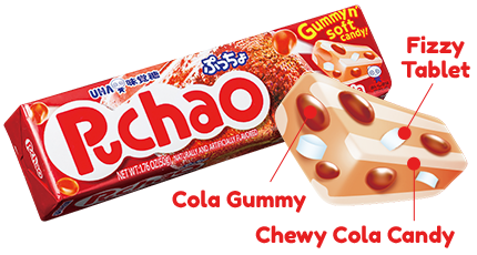 Puchao Stick - Cola Gummy, Chewy Cola Candy and Fizzy Tablet